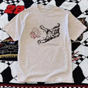 Gildan Grey T Shirt Grey Tiger Graphic Tee